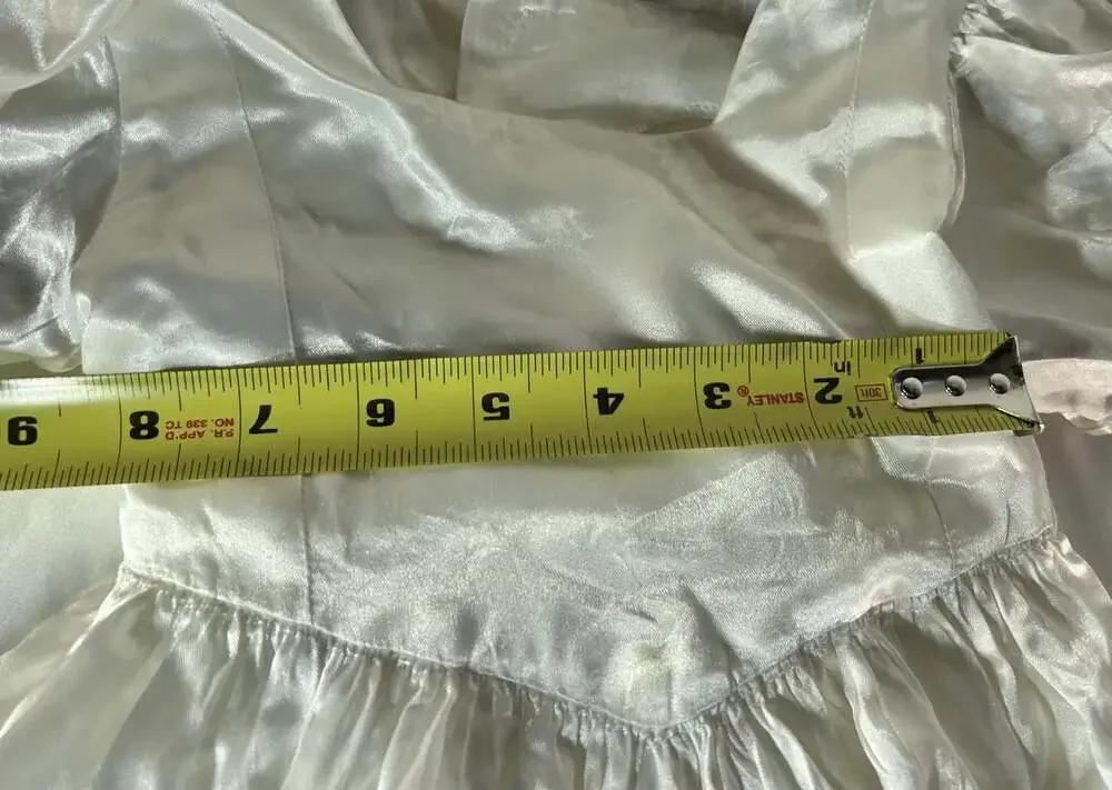 Small satin christening gown or wedding costume has condition issues READ
